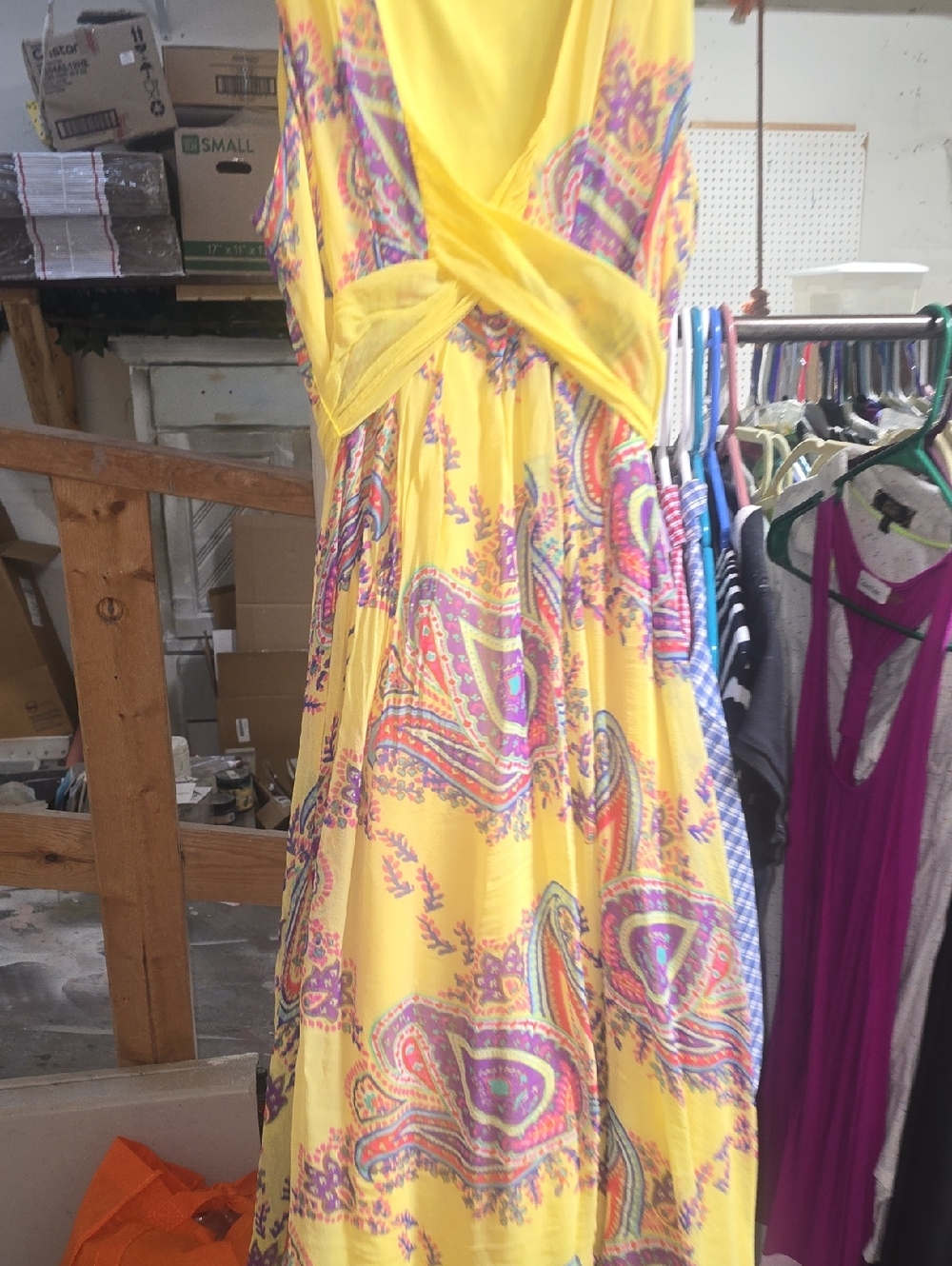Yellow Paisley Summer Maxi Dress - Bright Yellow Printed Sundress